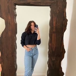 Cropped Turtle Neck Half Zip